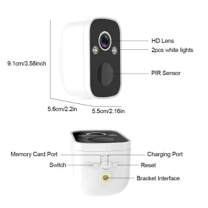 دوربین مداربسته شارژی بدون نیاز به برق مدل WB90