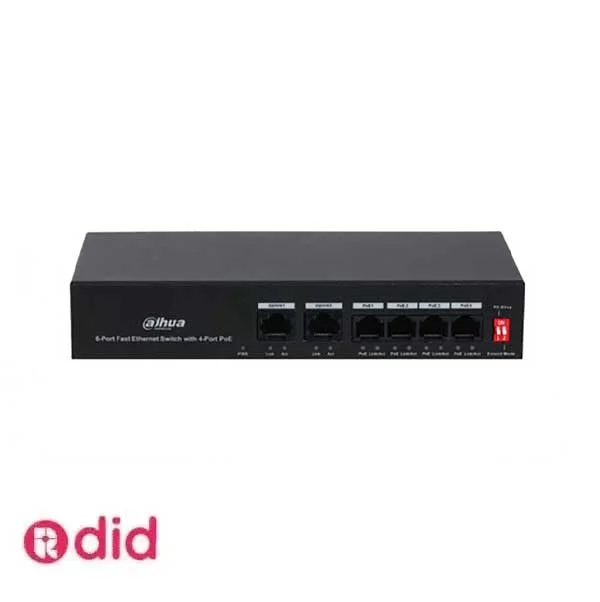dh-pfs3006-4et-36 سوئیچ PoE داهوا DH-PFS3006-4ET-36 (4 پورت)